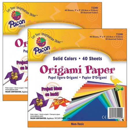 CREATIVITY STREET Origami Paper, Assorted Colors, 9in x 9in, PK80 P0072200